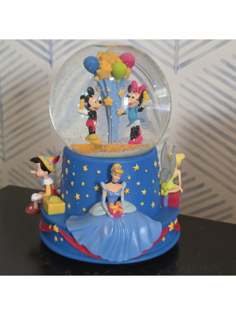 Disney 100th Anniversary Snow Globe When You Wish Upon A Star Music Box New